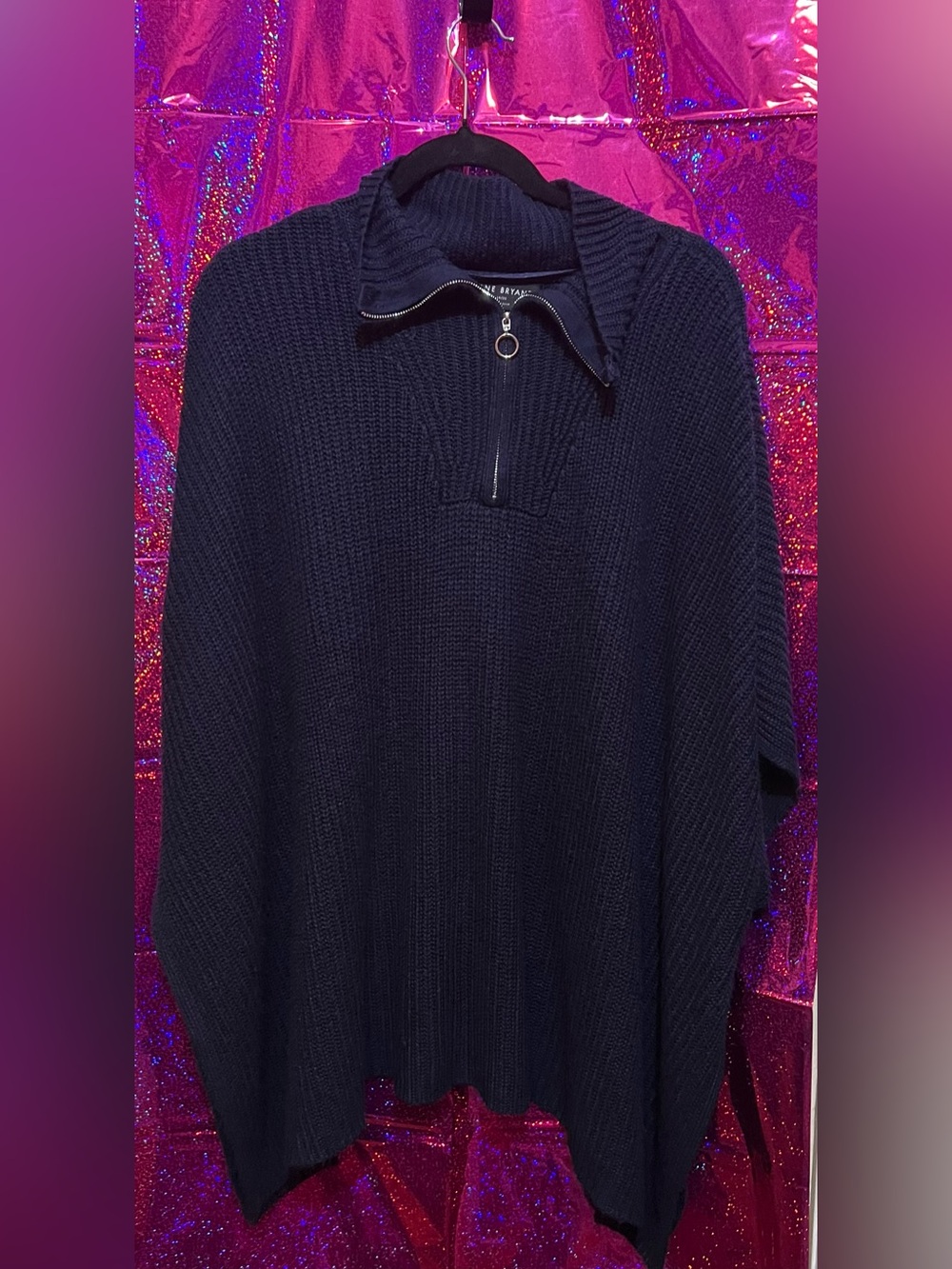 Lane Bryant Navy Half-Zip Pullover Sweater